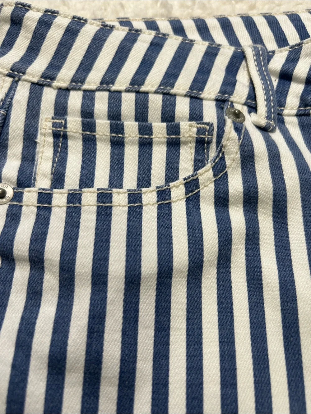 GAP Girls Kid Blue and White Striped Jeans